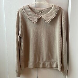 Ruffle-Collared Long-Sleeve Top